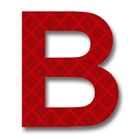 AfterGlow - Retroreflective 2 inch Letter B - Red - Package of 10