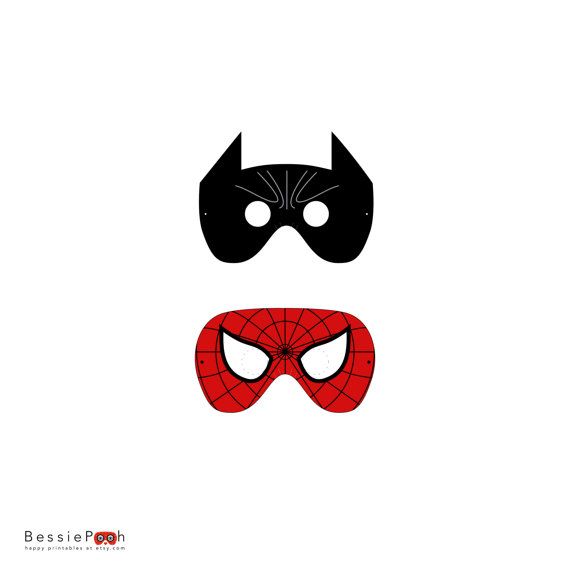 BATMAN and SPIDERMAN mask printable PDF file. by BessiePooh, $4.00 