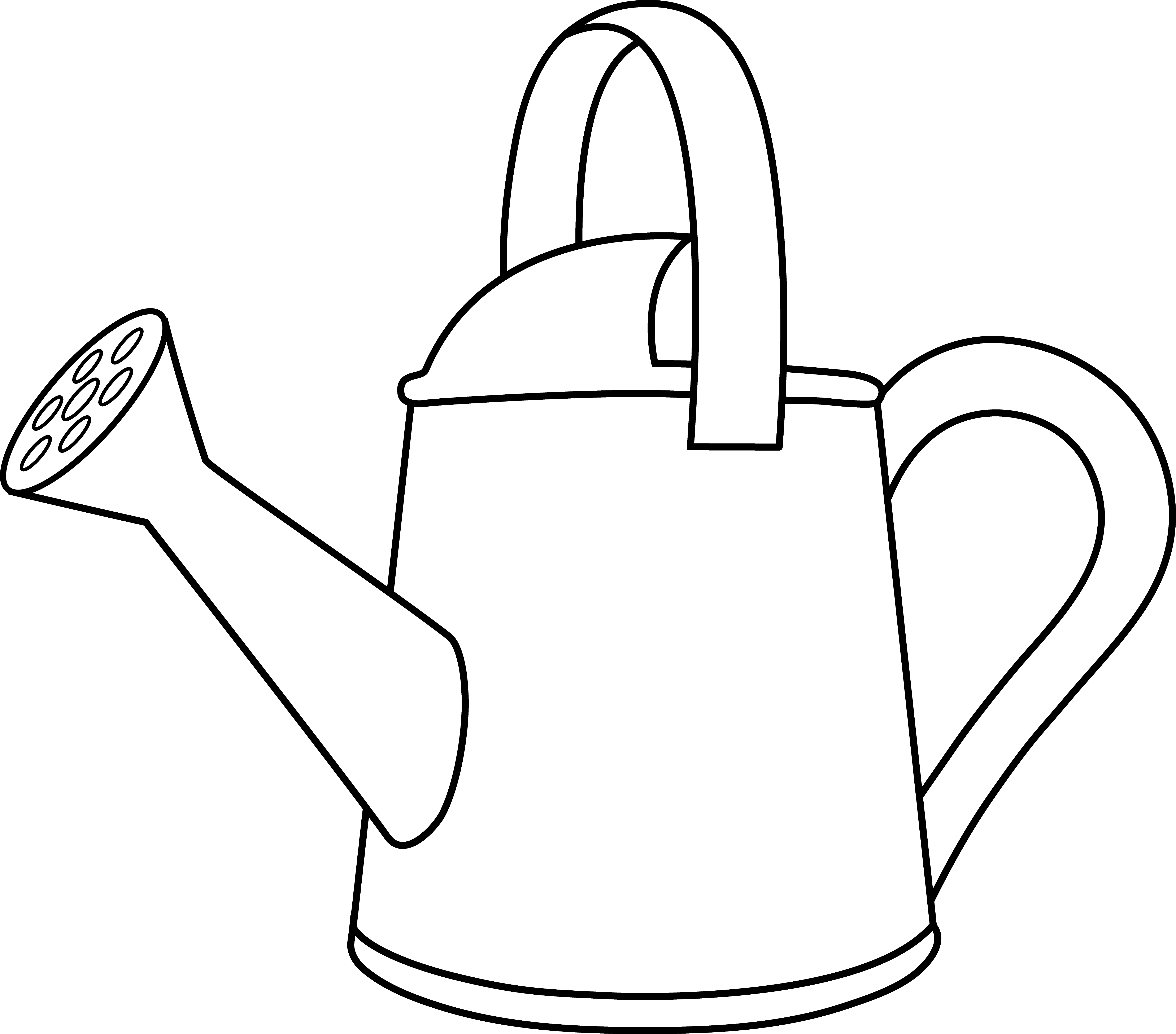 Colorable Watering Can Outline - Free Clip Art