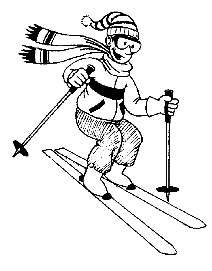 Ski Clipart Black And White