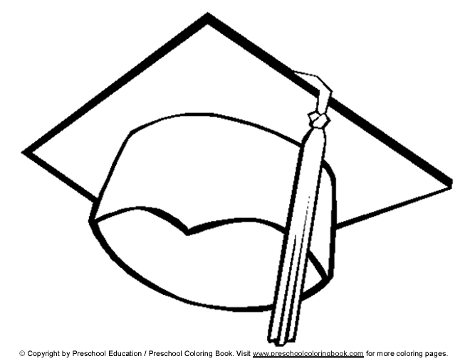 Graduation Cap Coloring Page for Kids - Free Printable