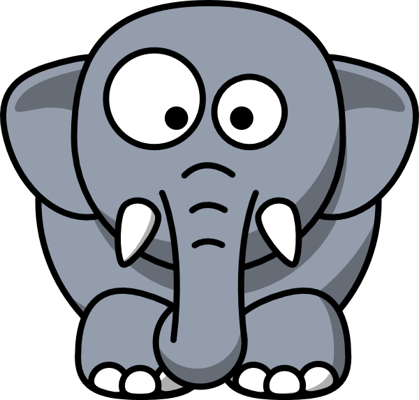 mom and baby elephant clipart outline