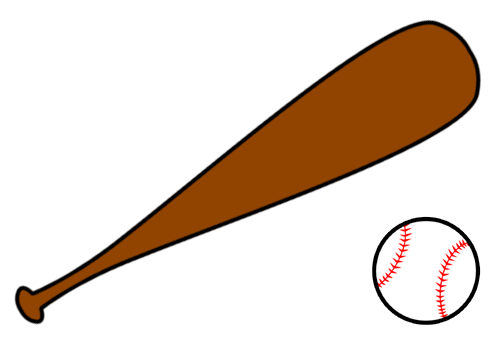 Wooden baseball bat and red-stitched white baseball on white background