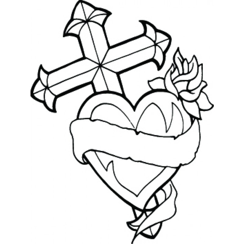hearts with ribbons sketch