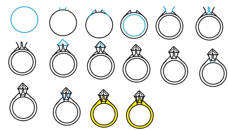 HOW TO DRAW A DIAMOND RING EASY - YouTube