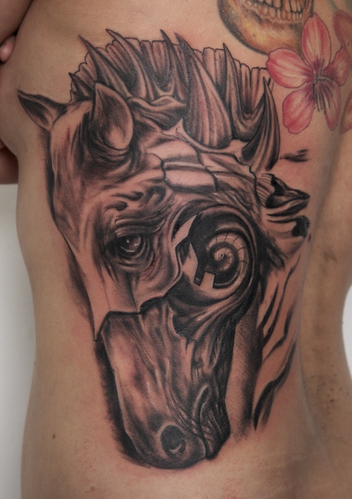 Dead Horse Head Tattoo Design
