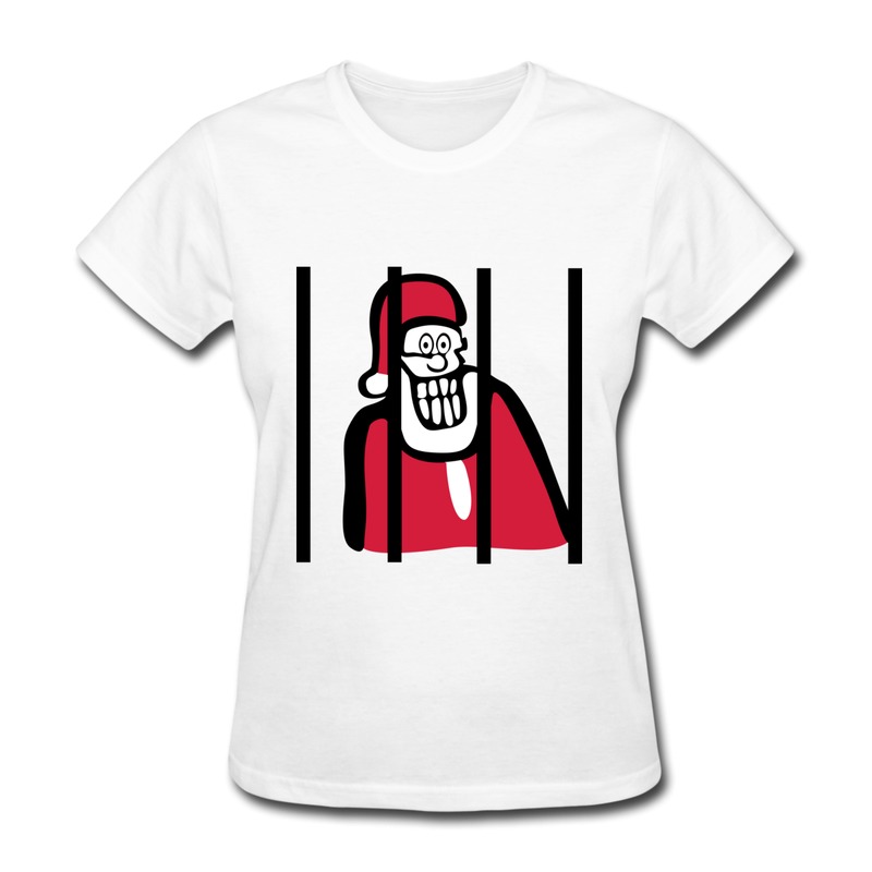 "Jailed Santa" Humor T-Shirt - Festive & Edgy Holiday Apparel