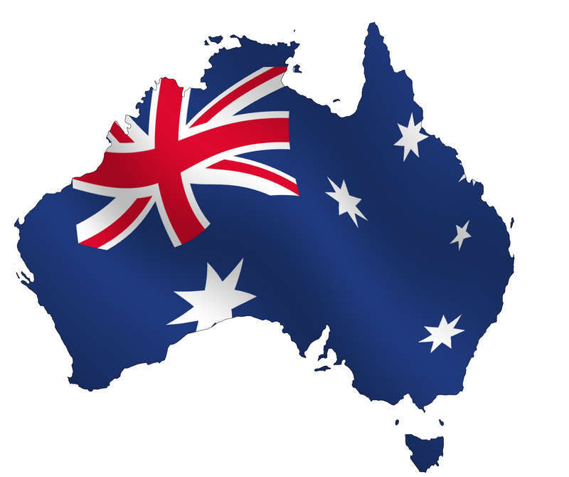 Australia Map with National Flag - Visual Representation of the Country