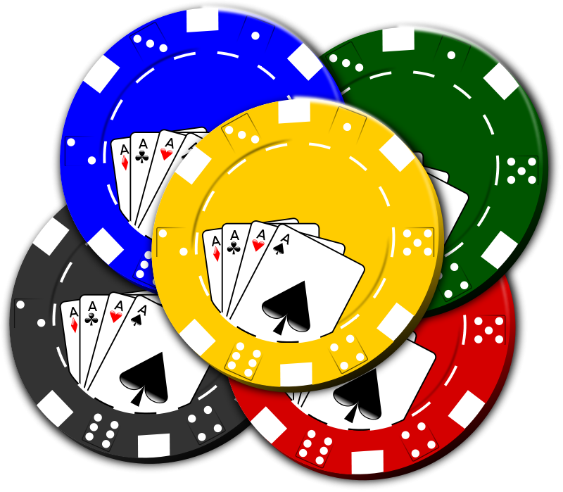 Poker Chips & Four Aces - Ultimate Casino Winning Hand Visual