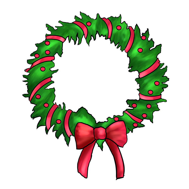 christmas wreath cartoon