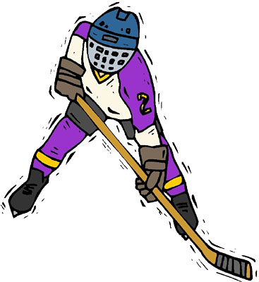 Hockey Player Illustration - Dynamic Sports Clip Art for Websites & Print