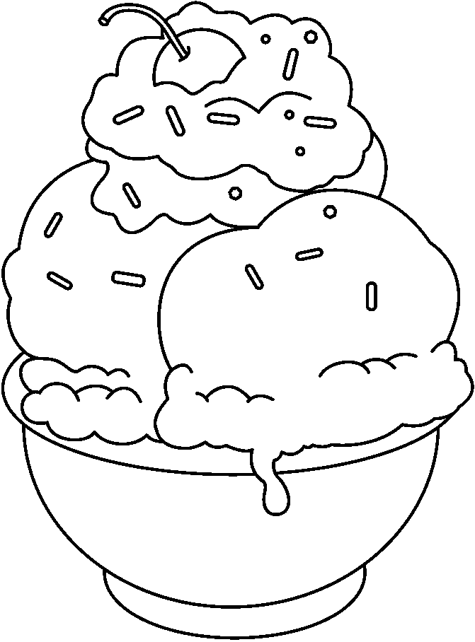 Black and white image of ice cream sundae png download - 3576*3752