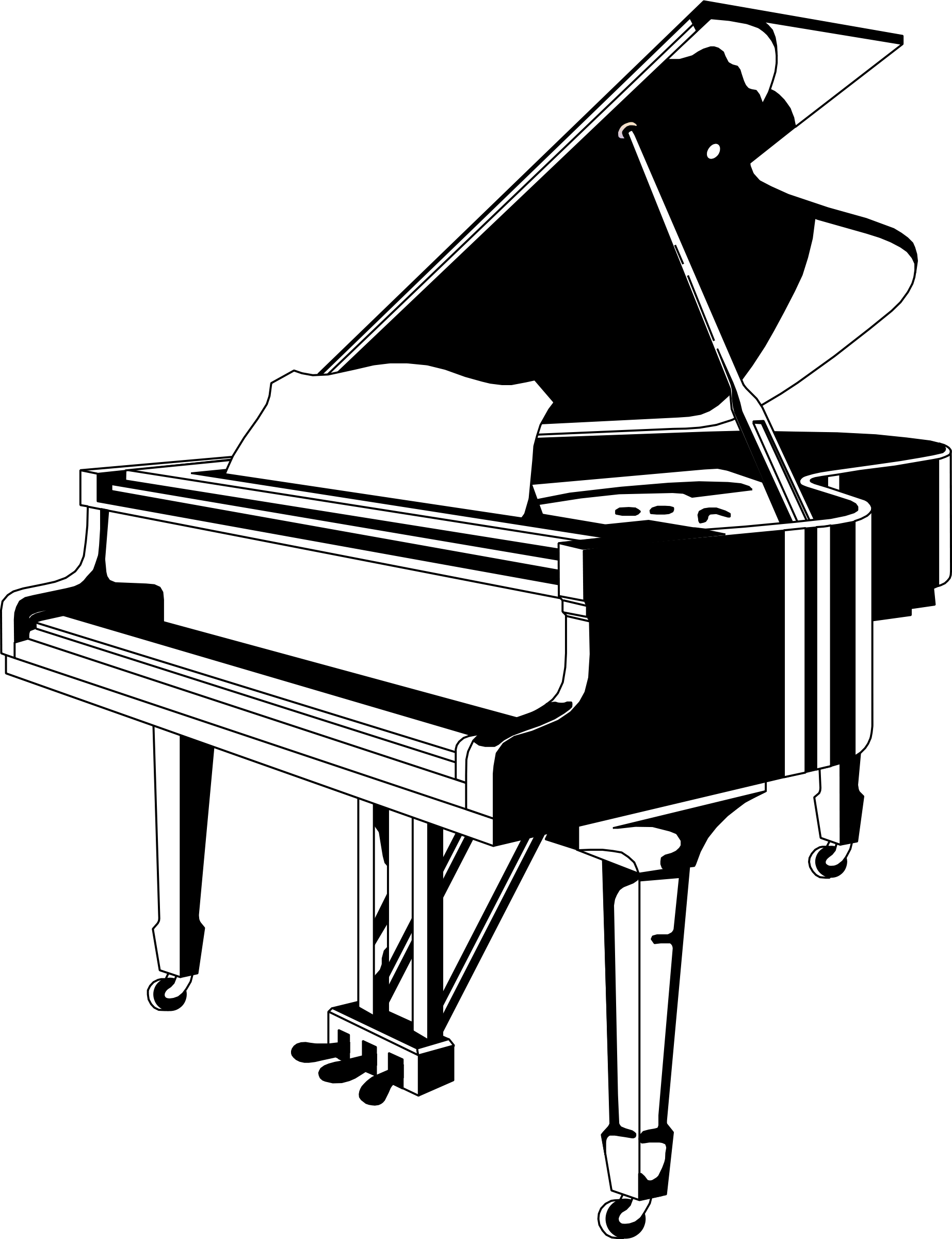 Clipart - piano black/white | Clipart library - Free Clipart Images