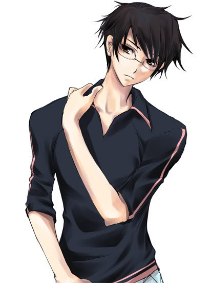 Anime Boy With Black Hair And Glasses - Clip Art Library