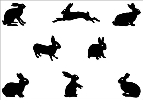 Bunny silhouette clip art packSilhouette Clip Art