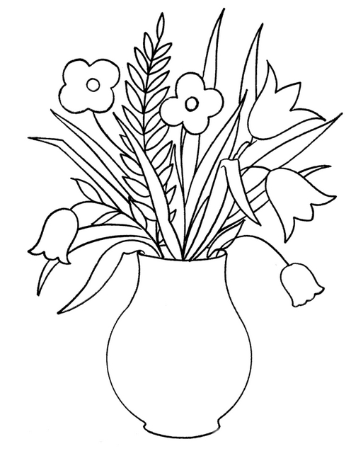 flower vase drawing for kids - Clip Art Library