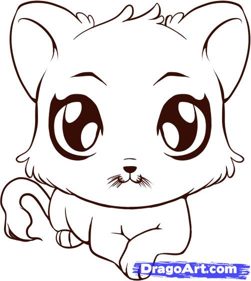 How to draw kawaii cat: easy step-by-step drawing tutorial