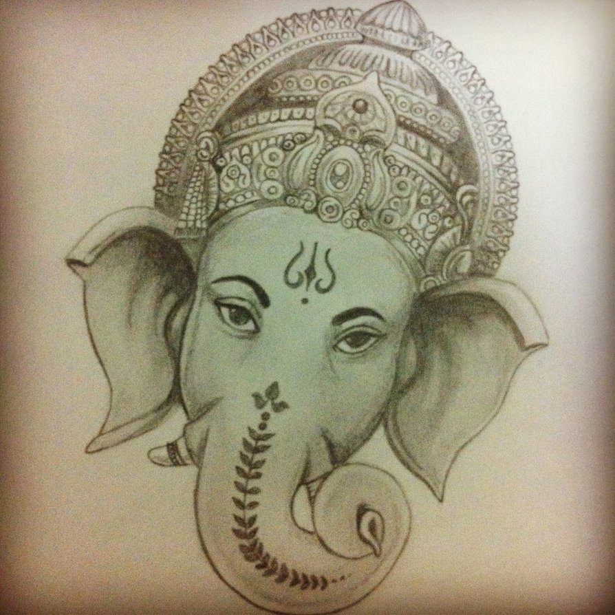 Share 177+ sketch of ganesha face best