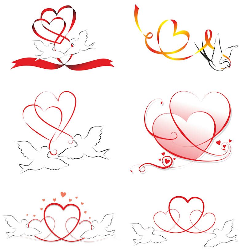Love hearts and pigeons vector | Vector Graphics Blog