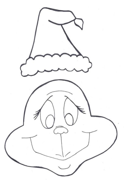 Grinch face / Santa hat outline | The, the, the..The Grinch 