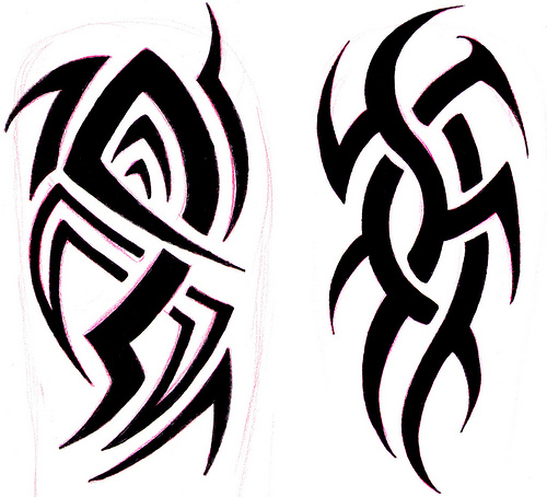 Tribal sleeve tattoo design Royalty Free Vector Image