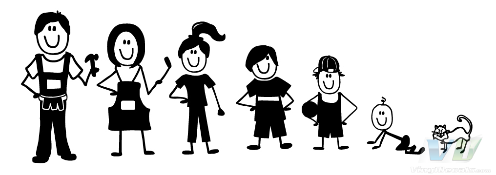 5 person family outline