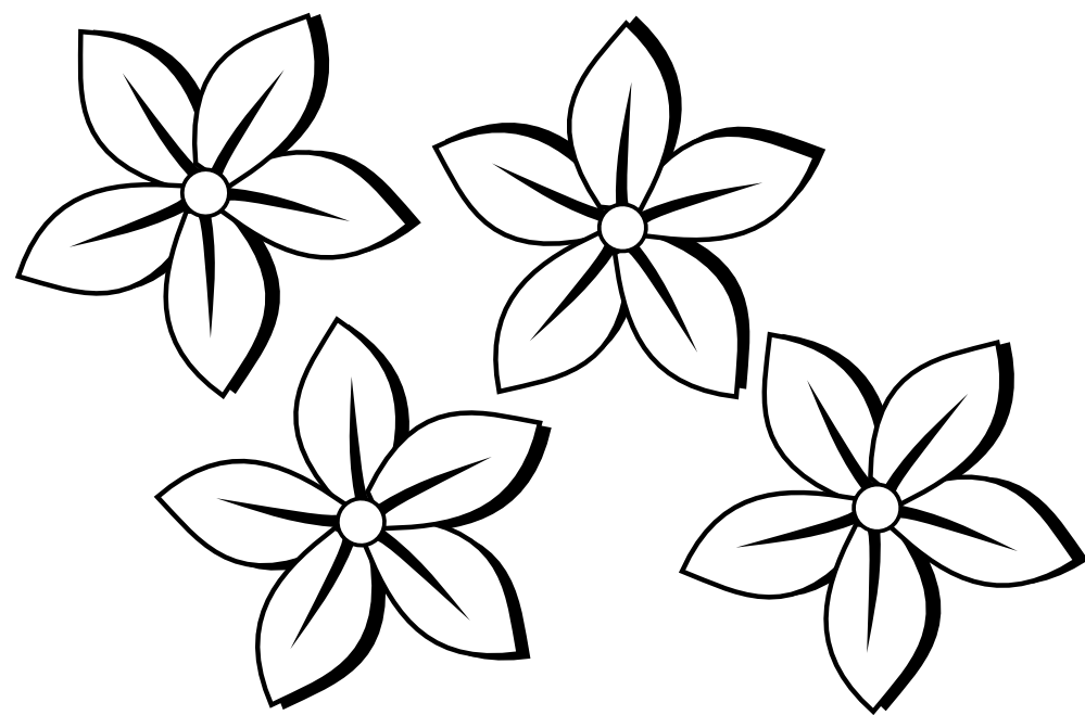 Simple Flower Clipart Black And White | Clipart library - Free 