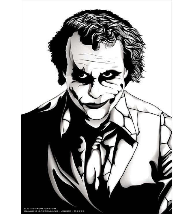 Joker Face Drawing Black And White