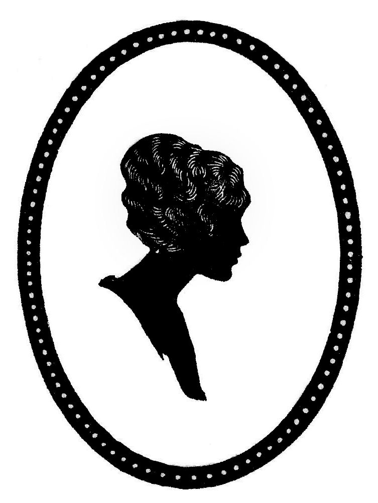Vintage Silhouette Clip Art - Woman in Oval Frame - The Graphics Fairy