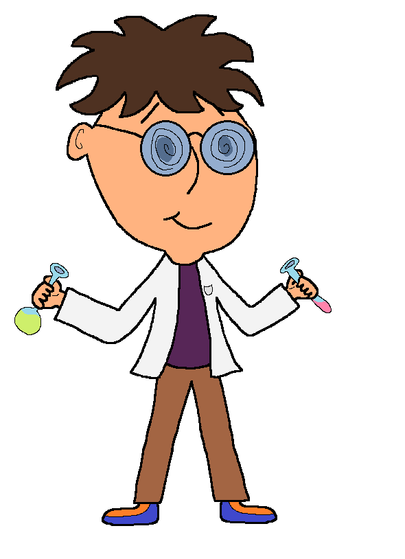 Friendly Scientist Cartoon Illustration for Education & Science Content