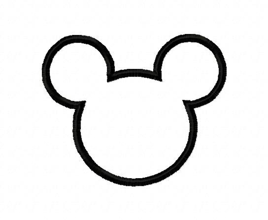 Mickey mouse silhouette applique design by BowsAndClothesDesign