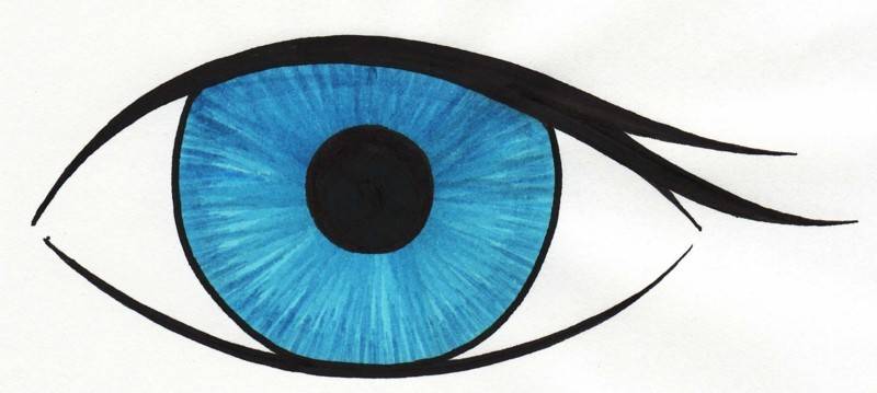 Blue Eye Illustration - Artistic Human Eye Drawing for Design & Symbolism