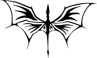 Tribal Dragon Wing Tattoo Design - Bold Symmetrical Artwork
