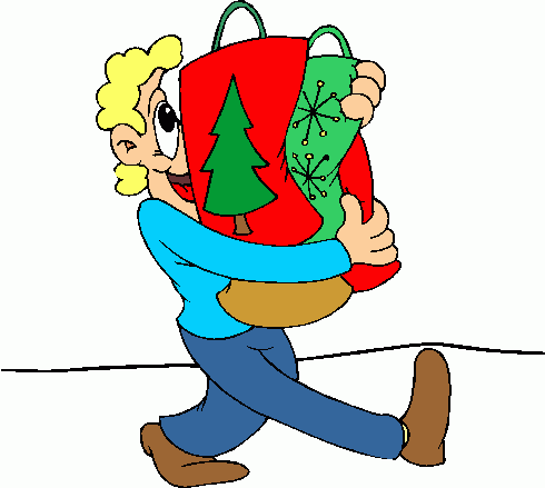 Festive Christmas Stocking Carrier Illustration - Holiday Cheer Clipart
