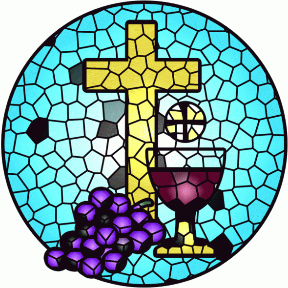 Stained Glass Communion Symbol - Christian Eucharist Imagery