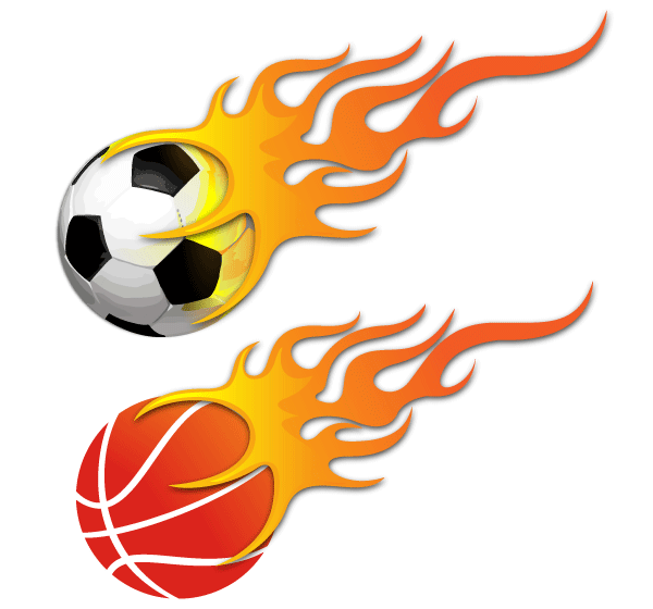 Vector Ball on Fire - Soccer Ball and Basketball Vector Free 