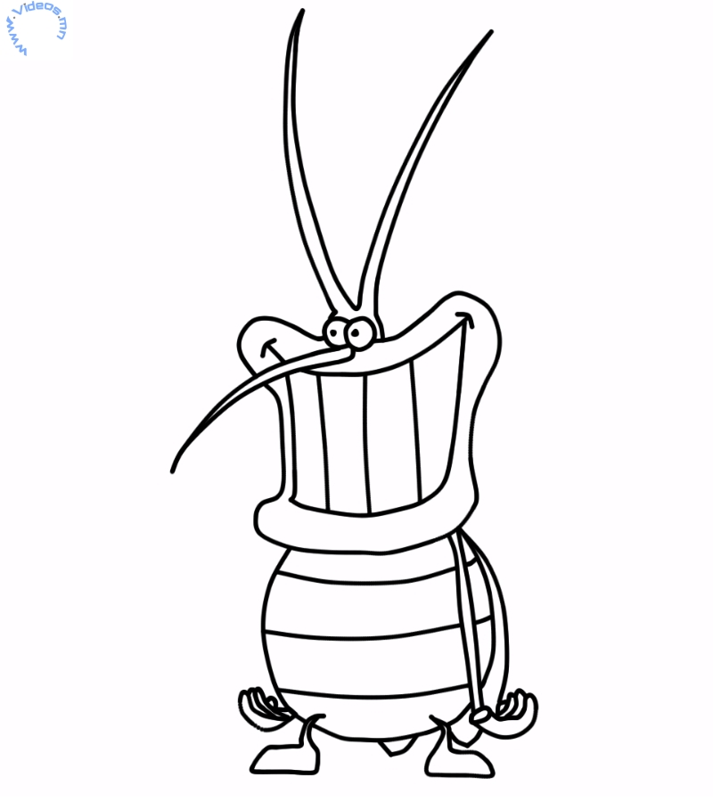 Oggy from Oggy and the Cockroaches Coloring Page | Easy Drawing Guides-saigonsouth.com.vn