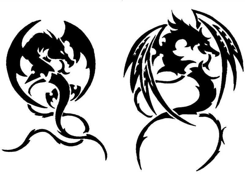 Black And White Dragon Art - Clipart library