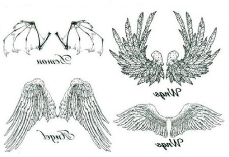 Angel vs Demon Wing Sketches - Tattoo & Art Design Reference