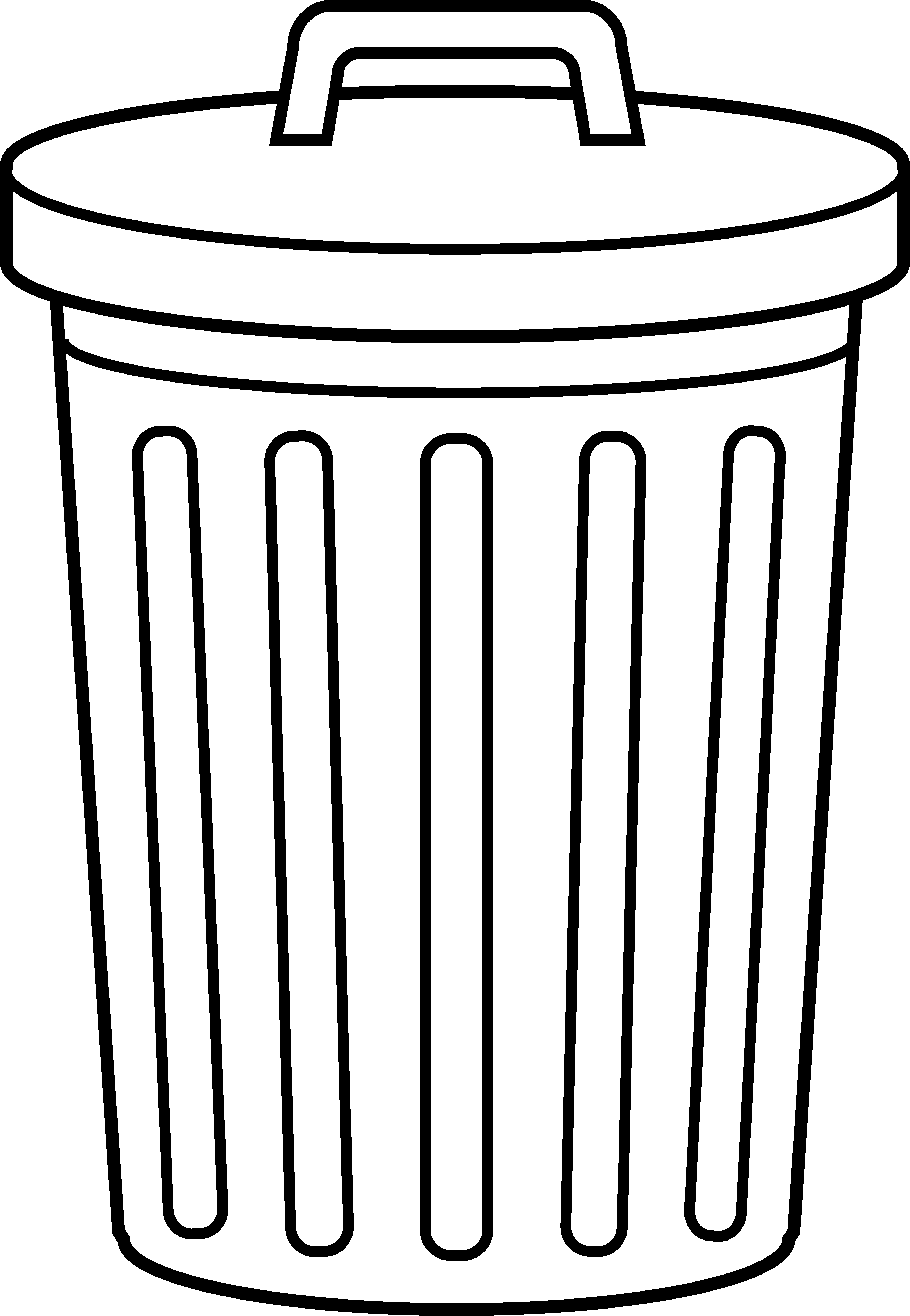 Garbage Can Line Art - Free Clip Art