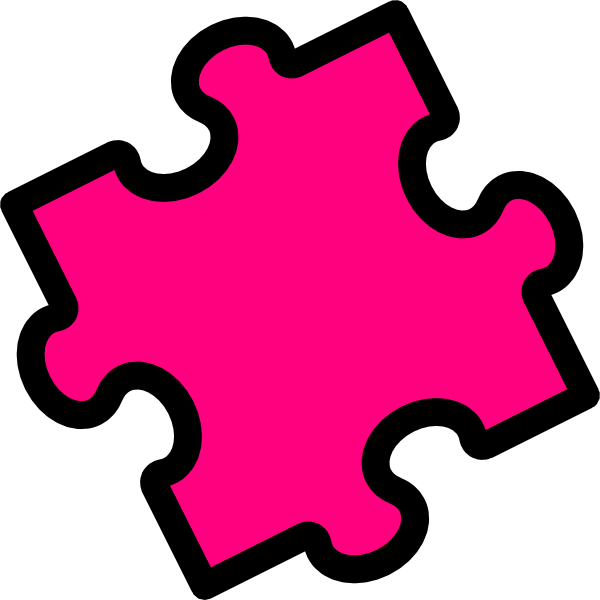 Pink Puzzle Piece clip art - vector clip art online, royalty free 
