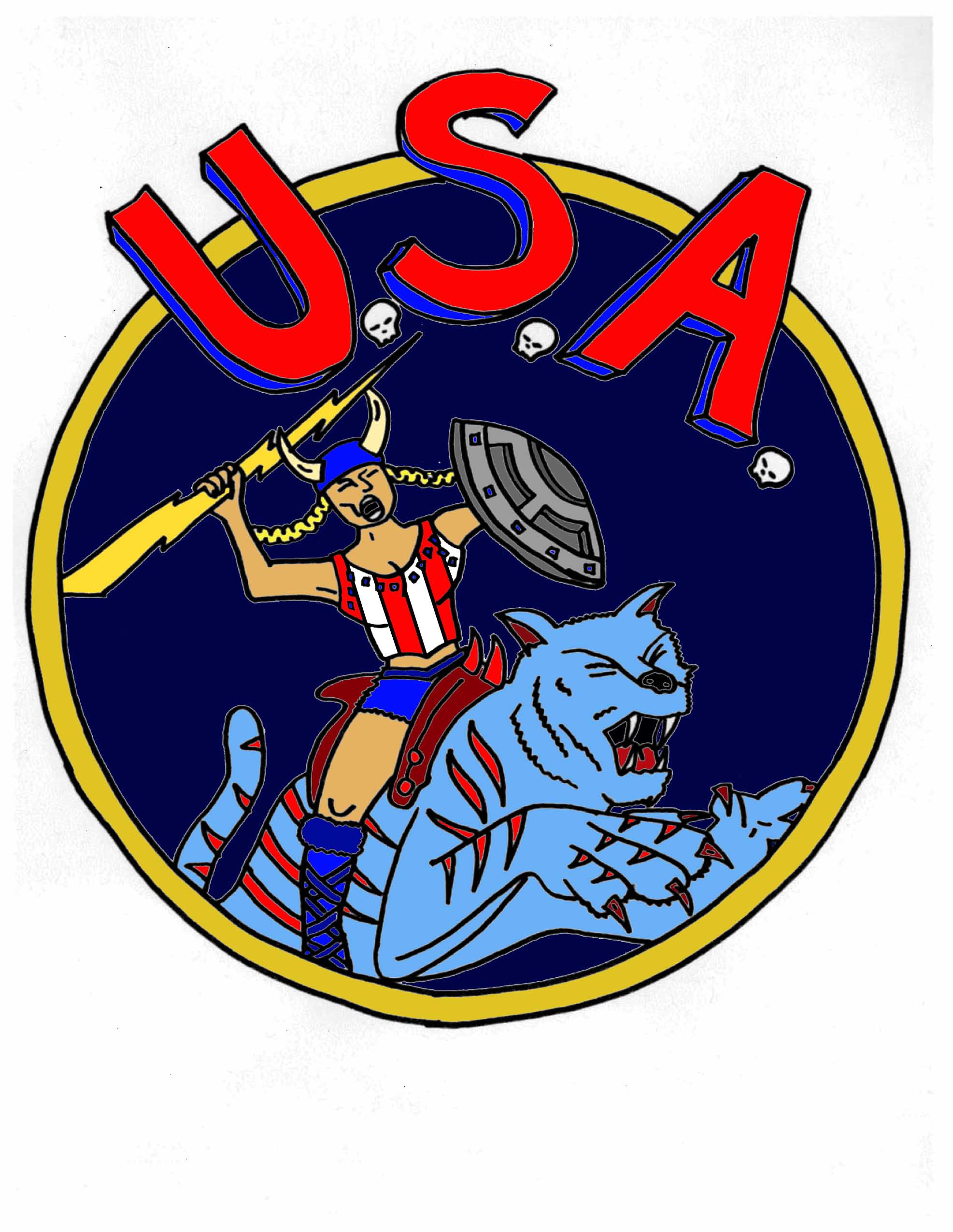 USA Viking Warrior Emblem - Bold Patriotic Logo Design