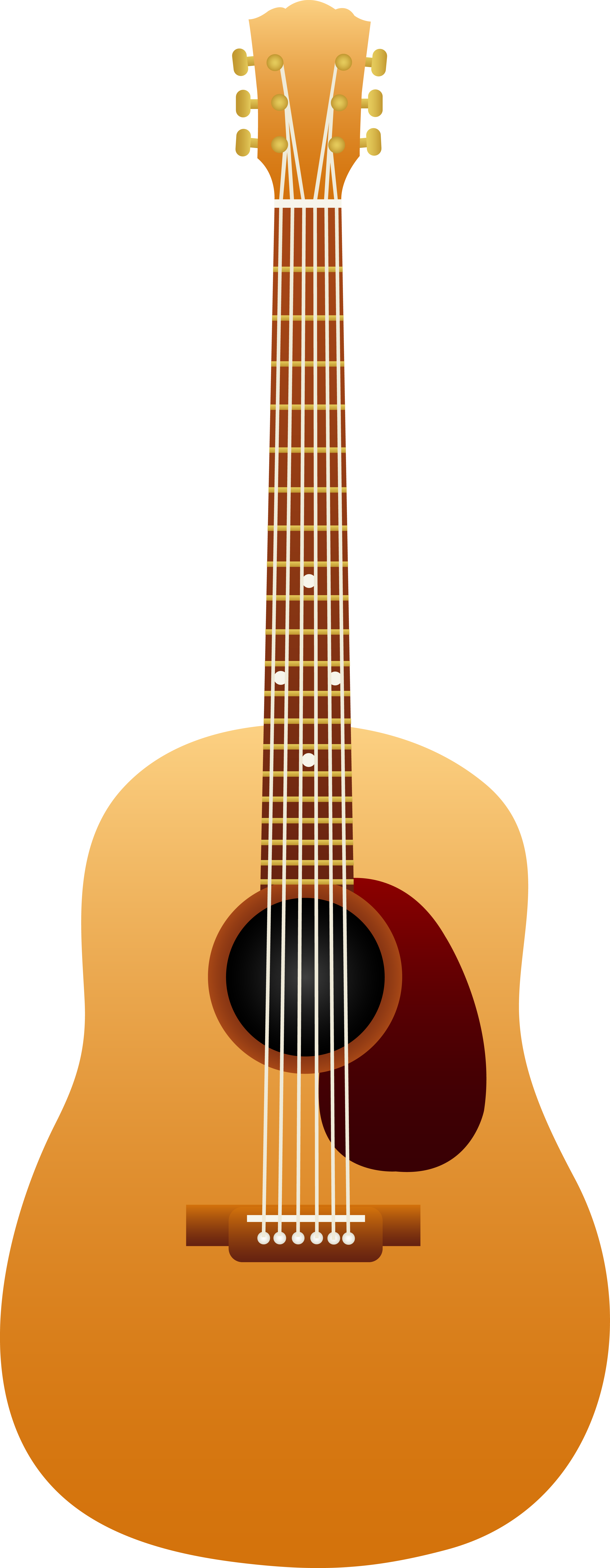 Classical Acoustic Wooden Guitar - Free Clip Art