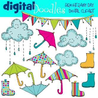 Bright Rainy Day Digital Clip Art