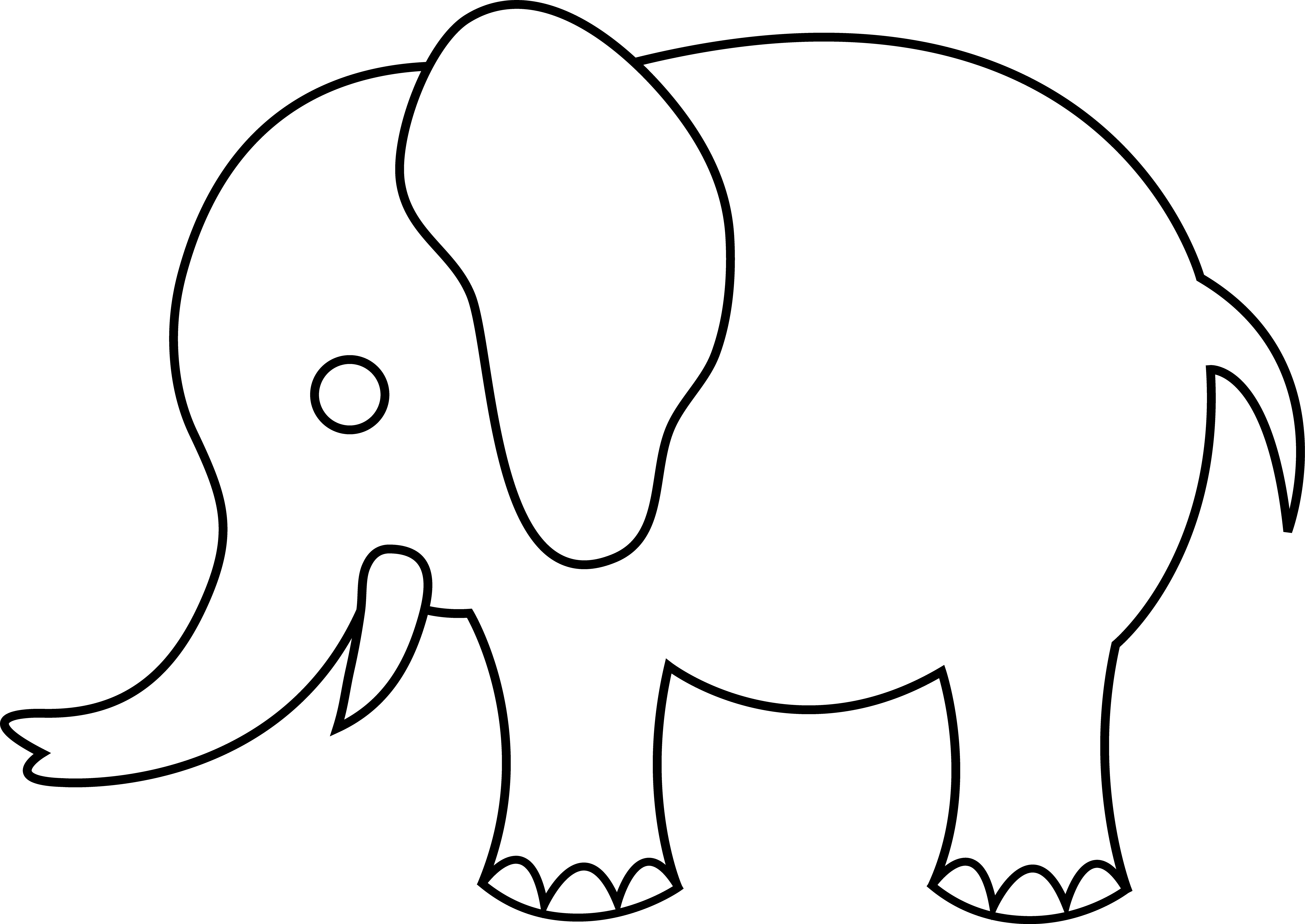 cute elephant outline template