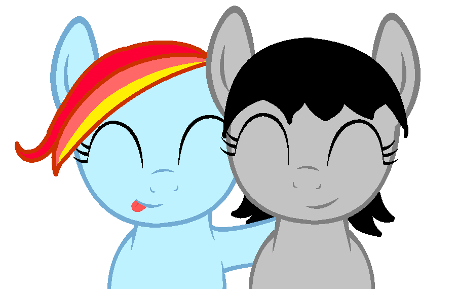 Rainbow Dash and Friend - Happy Pony Friendship Art