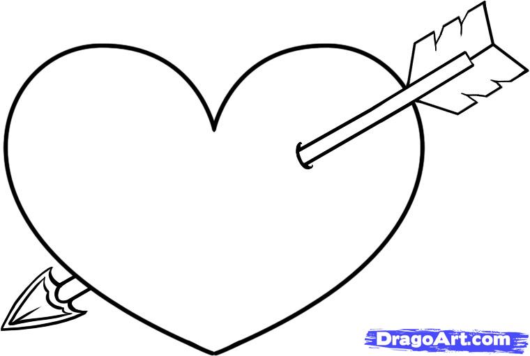 How to Draw a Heart With a Arrow, Step by Step, Tattoos, Pop 