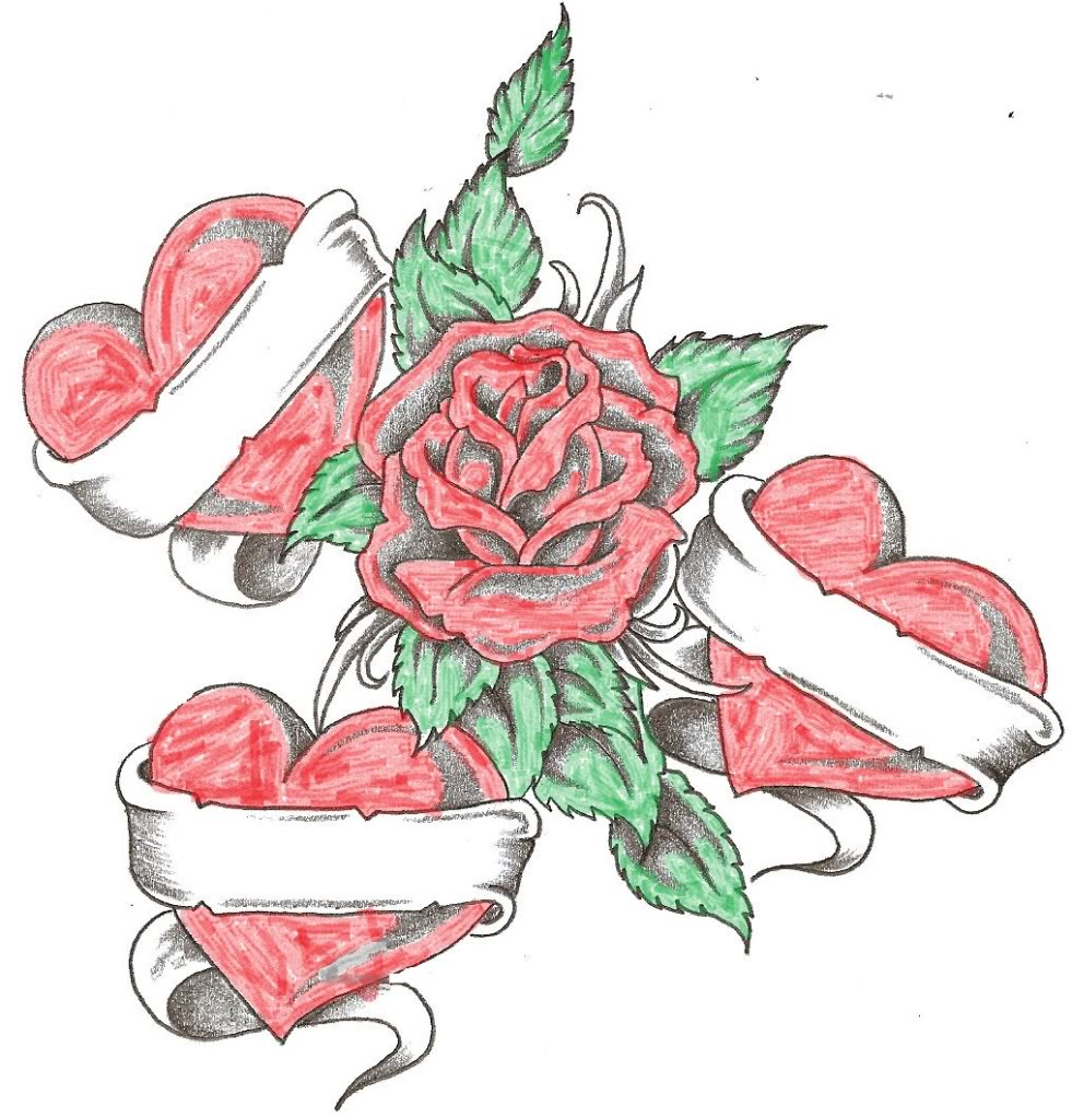 Love Heart Roses Love Heart Cute Drawings - Heart drawings, love ...