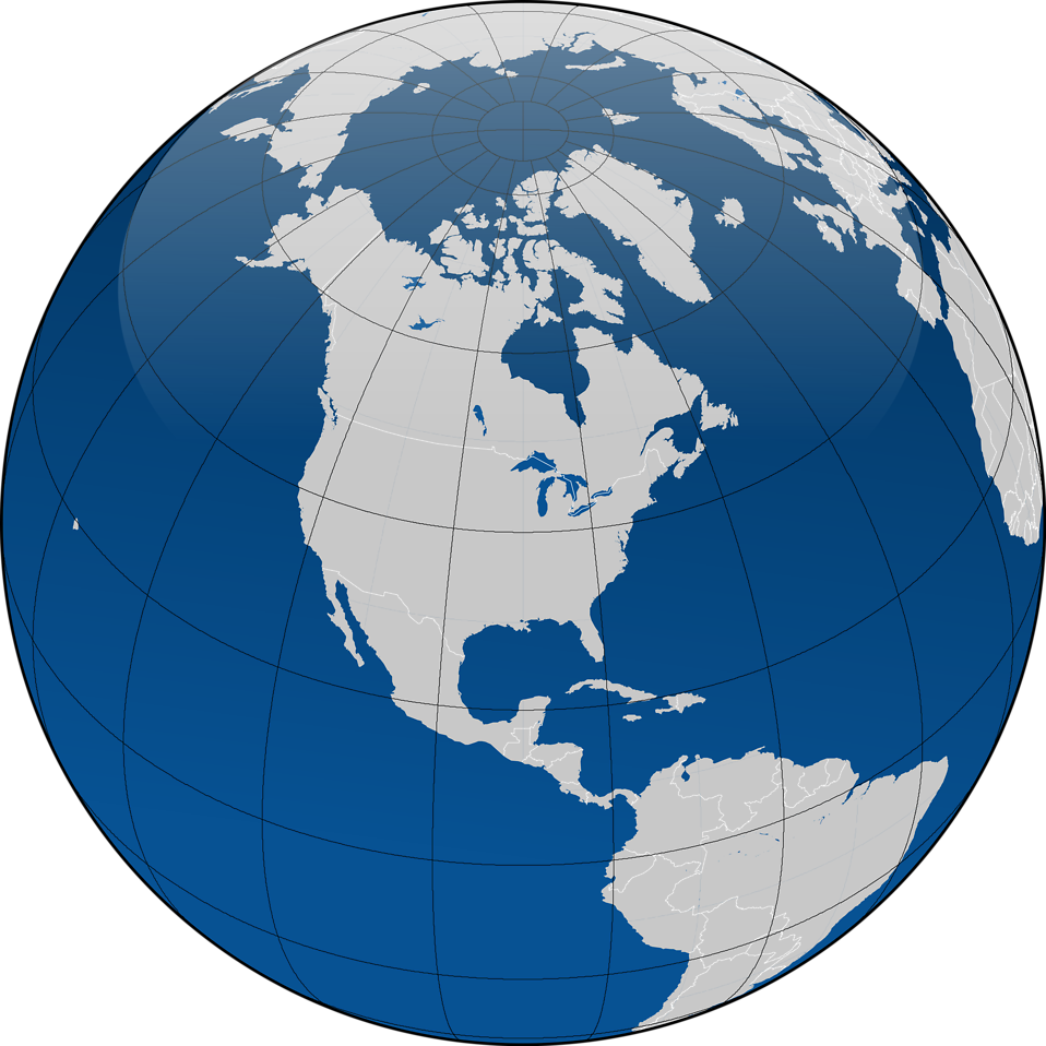 Globe | Free Stock Photo | Illustration of a globe with borders 