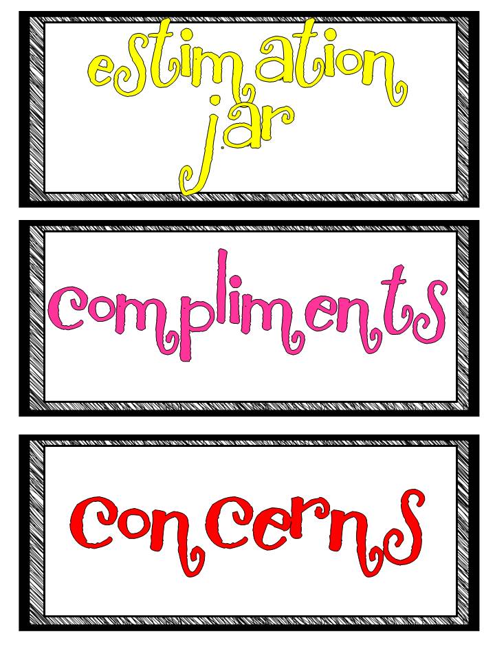 Estimation Jar, Compliments & Concerns - Classroom Feedback Tools